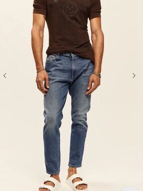 SEROYA DIEGO TAPERED CROPPED JEAN Men's Blue Slim Straight pants 33